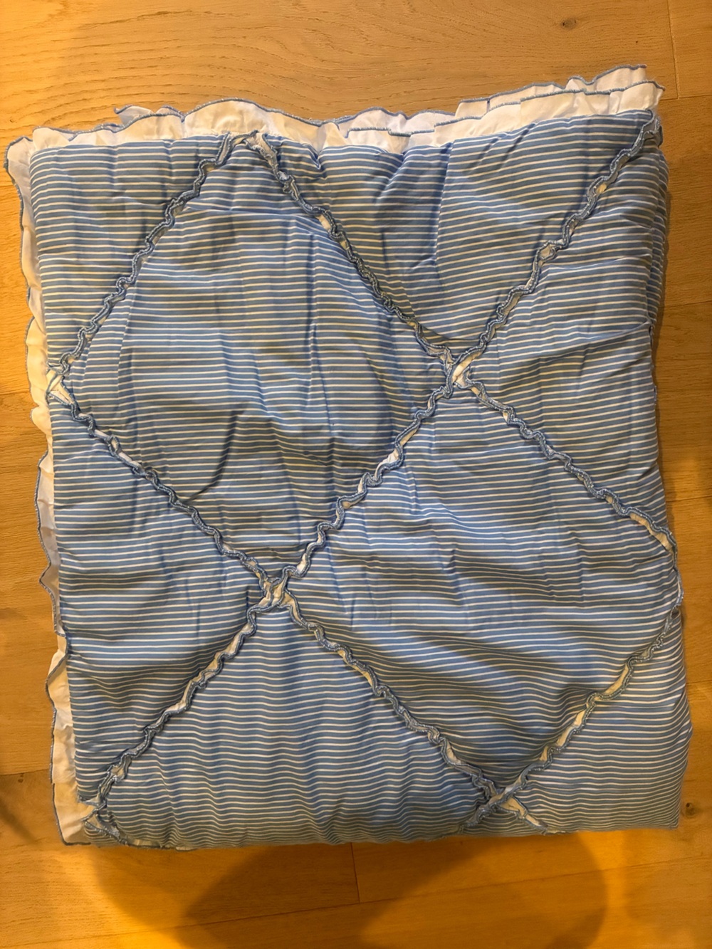 Pottery Barn Teen Blue Stripe Quilted Comforter - Twin